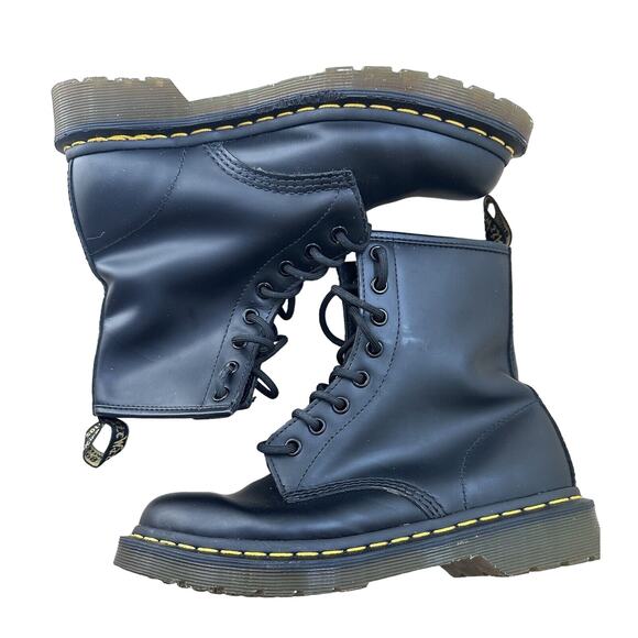 Dr. Martens|11821/1460 Airware Smooth Leather Lace Up Boots|Matte Black|SZ 7 - Picture 1 of 6